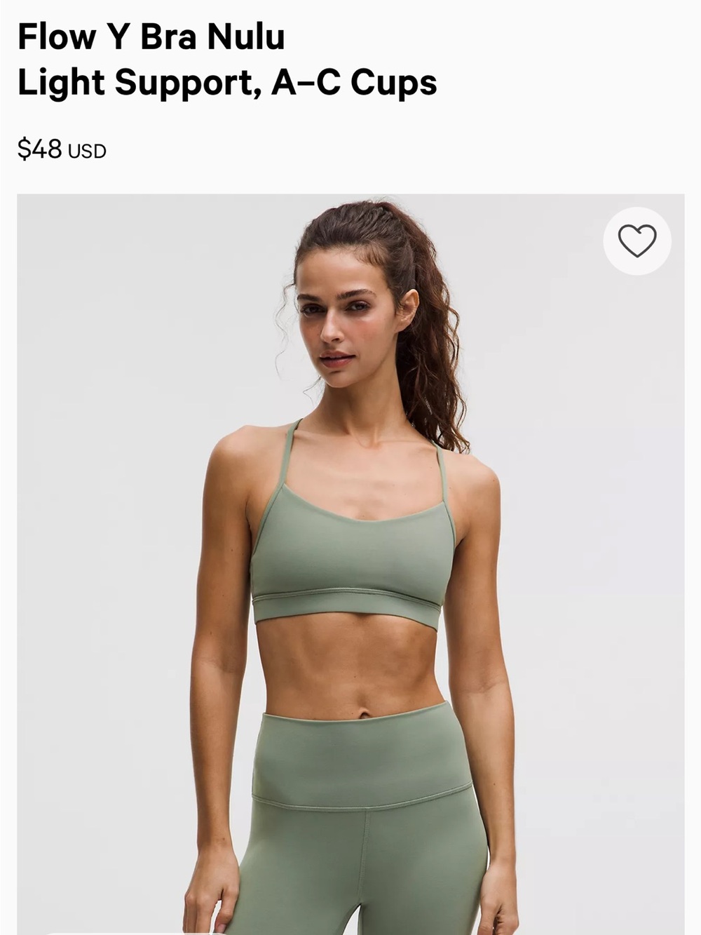lululemon athletica Sage Green Light Support Sports Bra